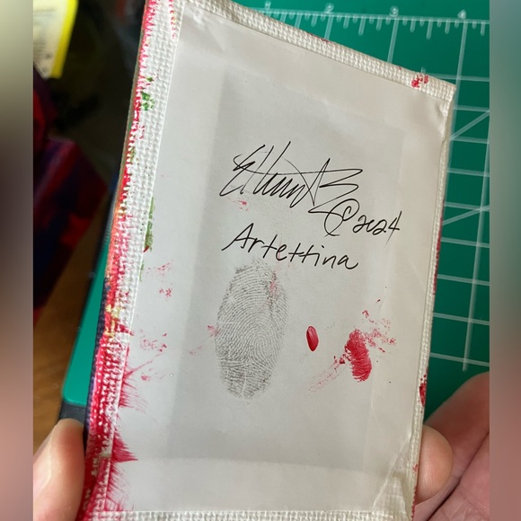 ⭕️ SOLD Original painting blue butterfly purple grapes artwork artist direct - Picture 6 of 6